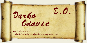 Darko Odavić vizit kartica
